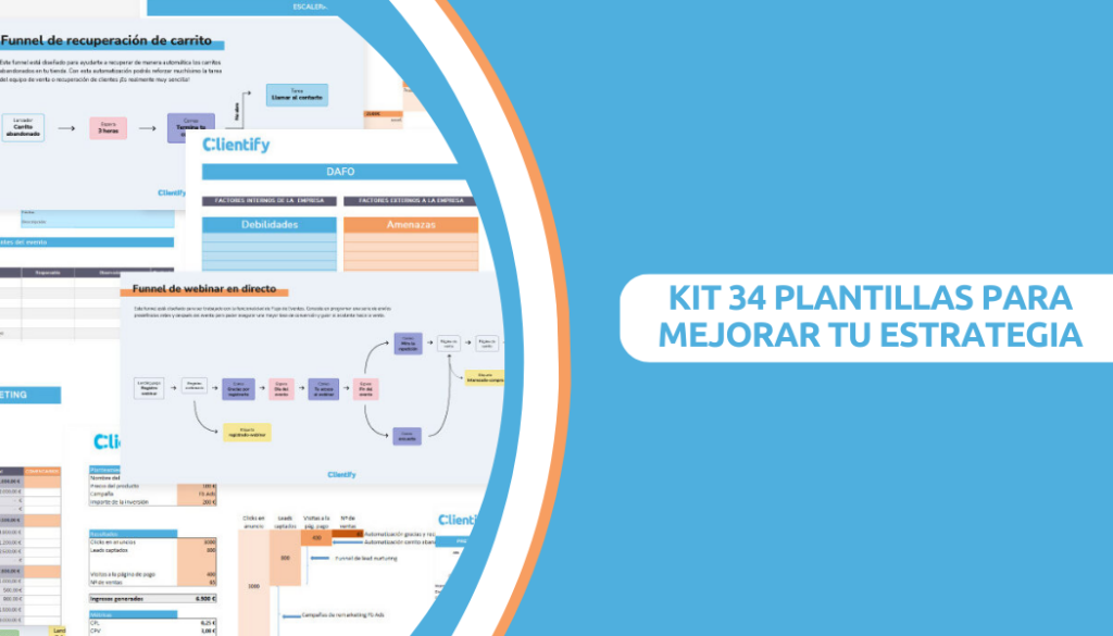 Kit de 34 plantillas para mejorar la estrategia digital de tu negocio.