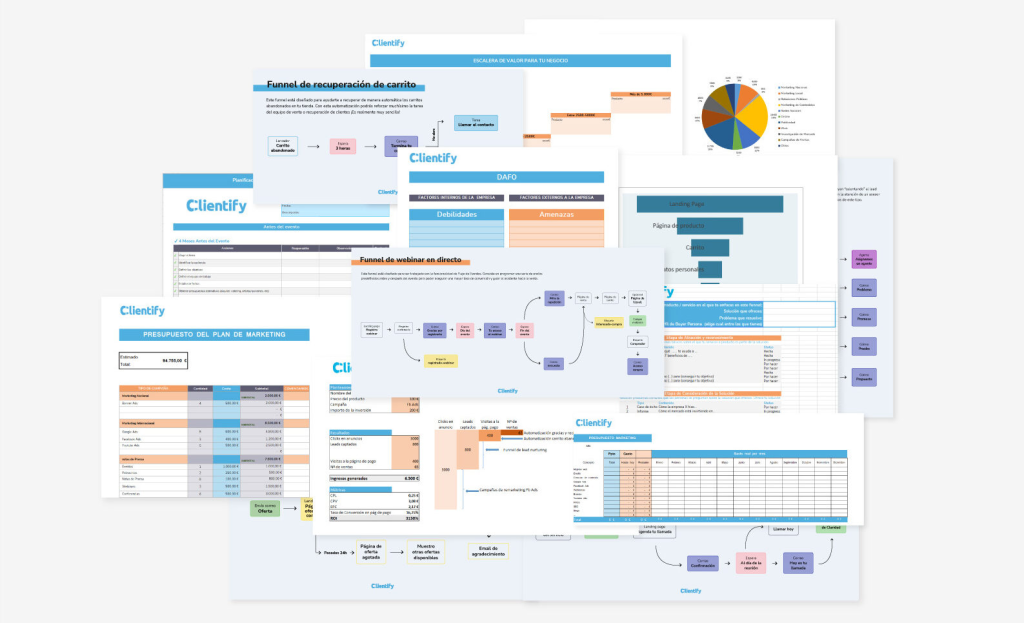 Kit de 34 plantillas para mejorar la estrategia digital de tu negocio.