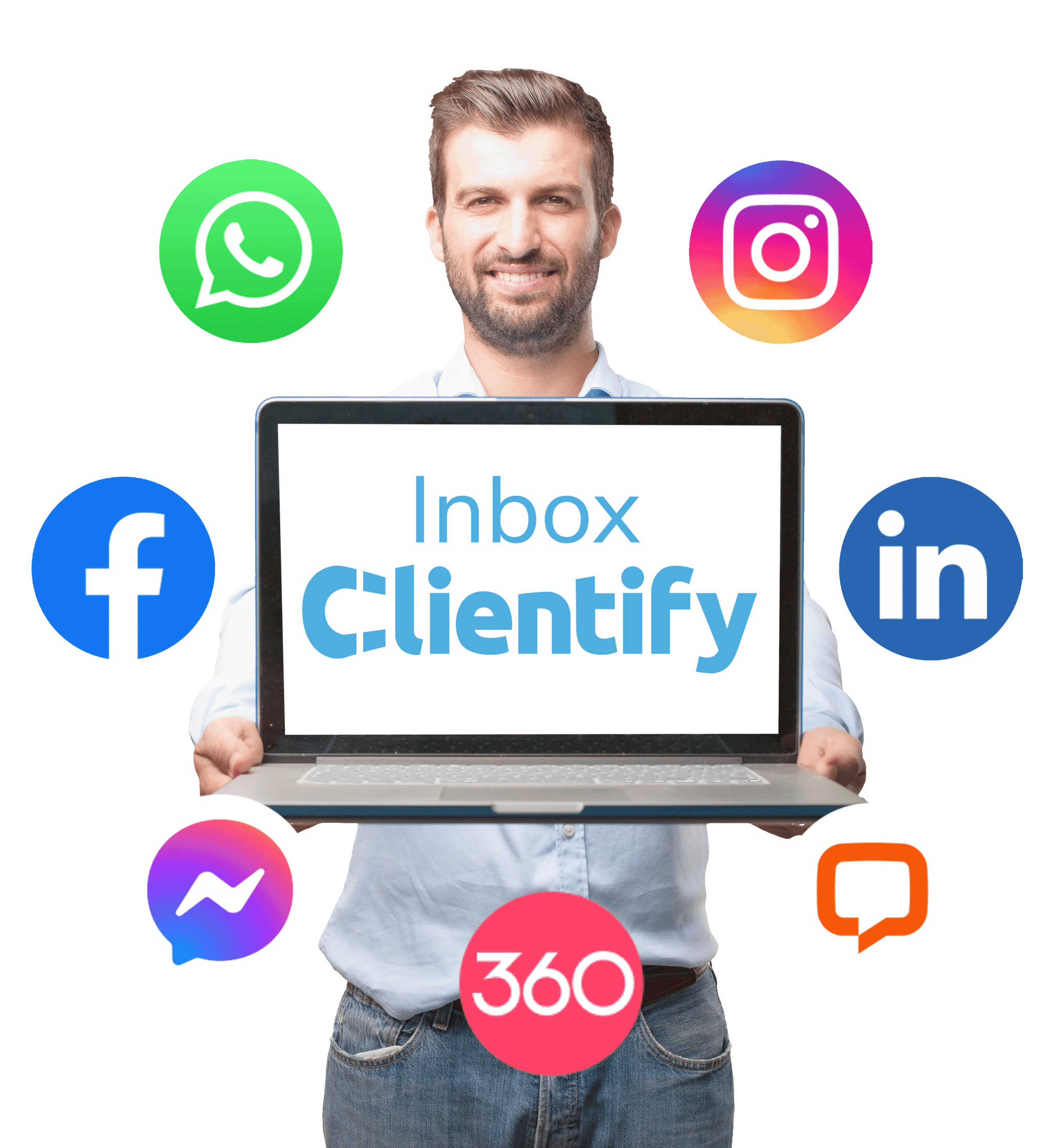 chico con iconos inbox BAJA -Clientify, CRM