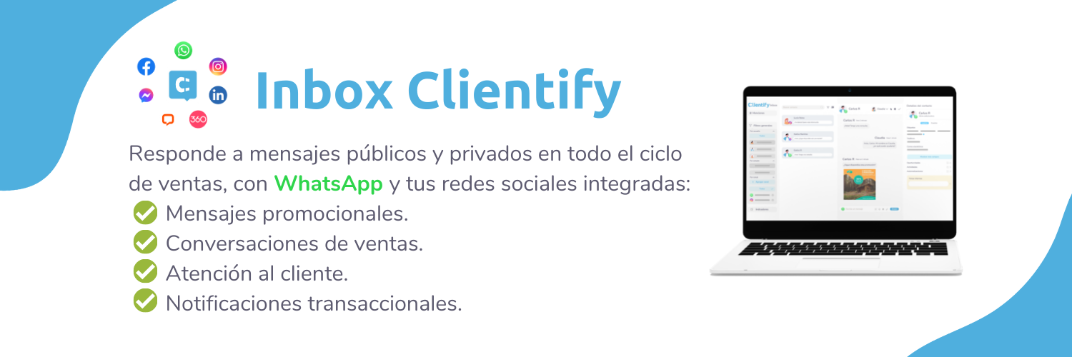 Inbox con WhatsApp de Clientify
