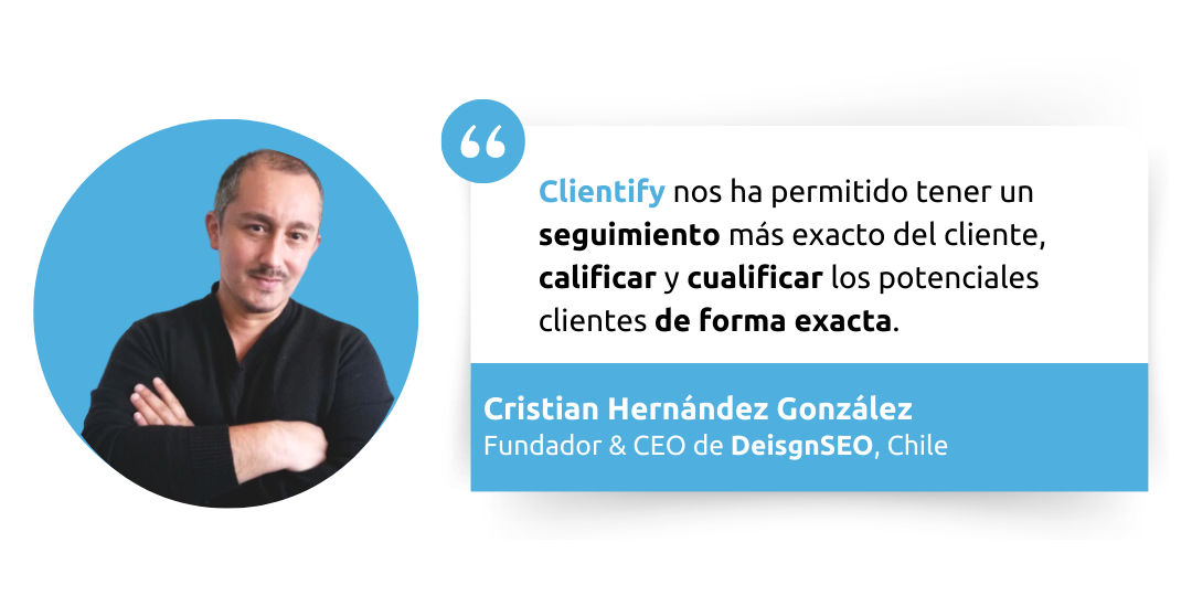 Clientify testimonio DesignSEO -Clientify, CRM