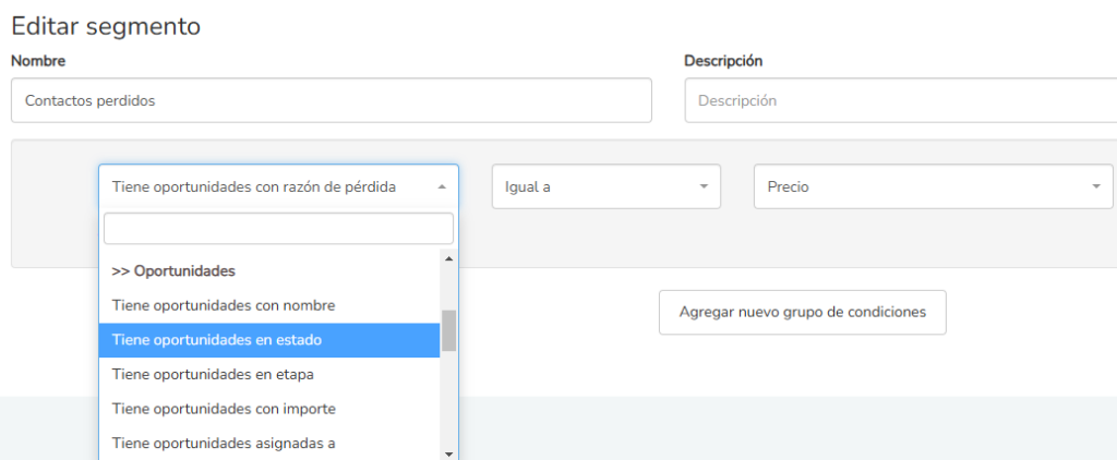 landings y segmentos en un CRM