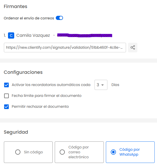 Firma electronica en crm