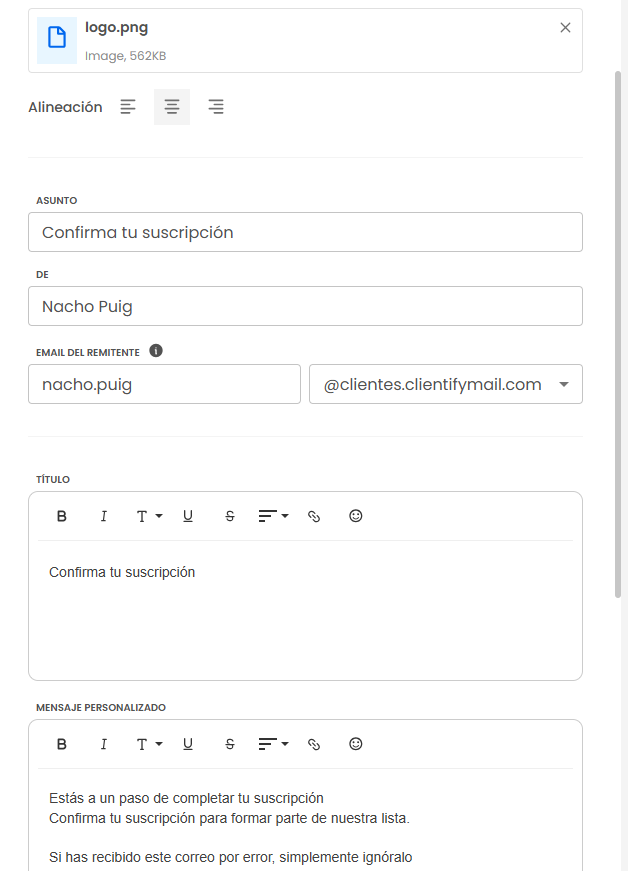 doble opt in pasos 2 -Clientify, CRM