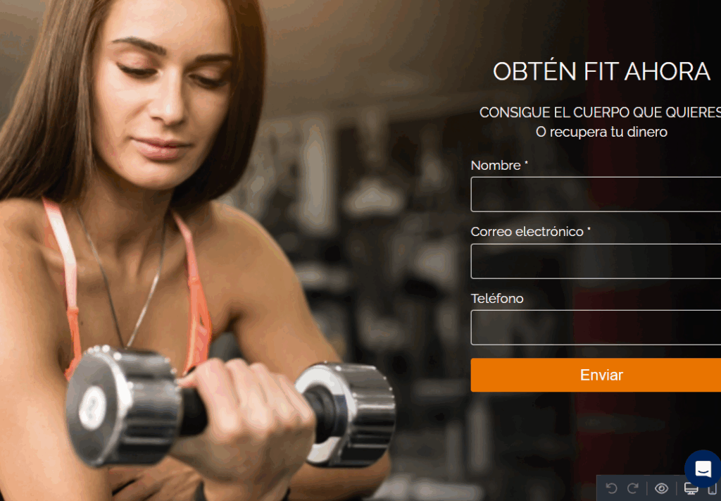 Detalle de una Landing page para la recolección de datos