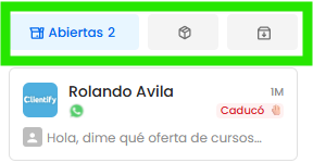 estado de conversaciones en inbox