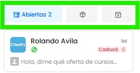 estado de conversaciones en inbox