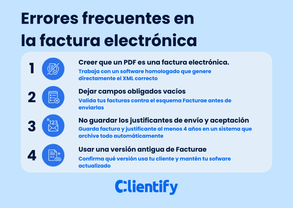 errores en la factura electrónica