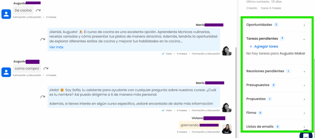 funcionalidades inbox whatsapp
