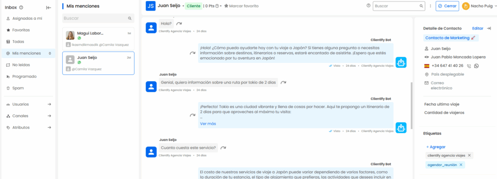 centralizar tus chats de rrss y whatsapp con clientify
