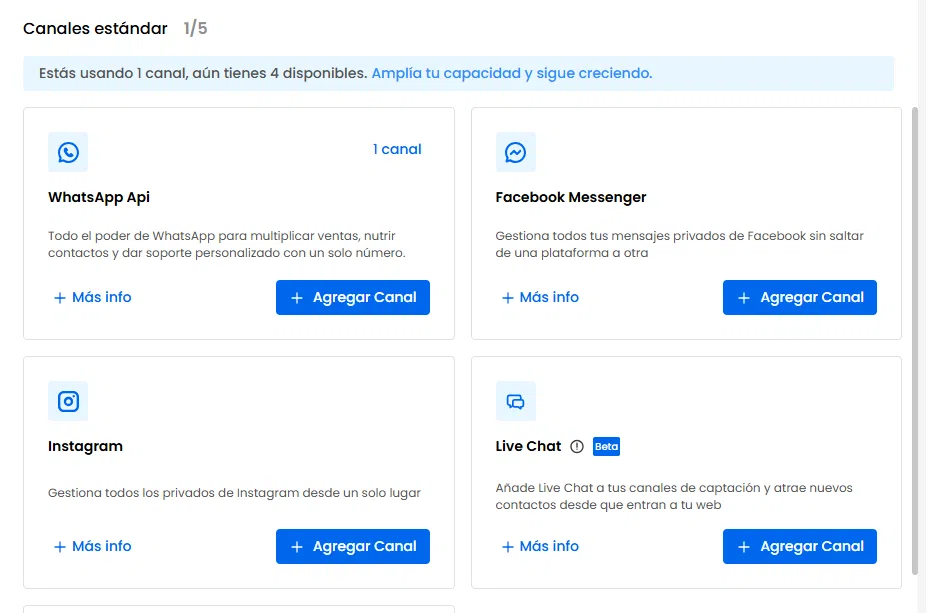 agrega canales al inbox con ia
