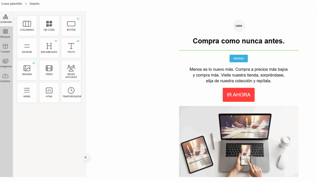 crea plantillas para comunicaciones por email