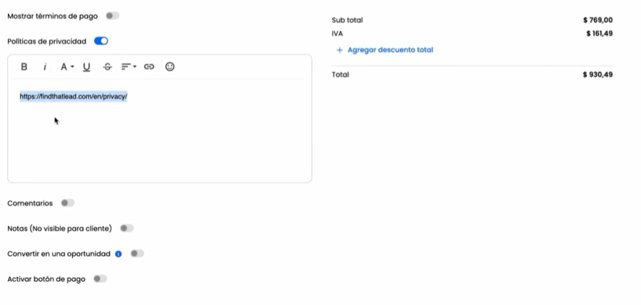 detalles importantes de tu presupuesto online
