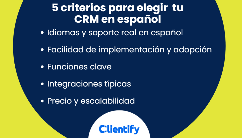 Los 11 mejores CRM en español: guía para elegir el ideal para tu empresa 1 5 criterios clave para elegir el mejor CRM en español