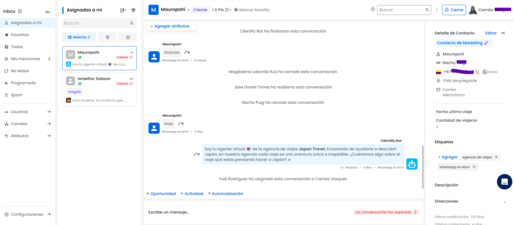 Crea un sistema para responder leads por WhatsApp en tu PYME 3 bandeja de entrada de whatsapp