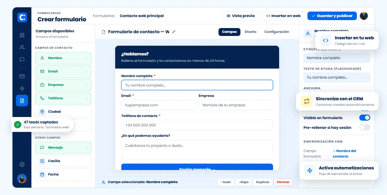 formularios dashboard